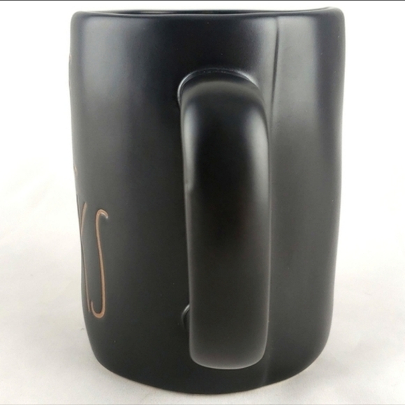⭐️2/ $50⭐️  Rae Dunn Black Ceramic Mat Mug Large Letters Orange GIVE THANKS - Picture 4 of 9